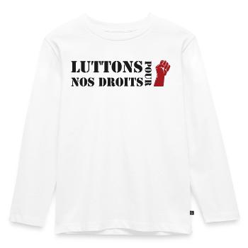 Luttons pour nos Droits ! - T-shirt manches longues Premium Enfant - blanc - Devant - AI Model Kid Female (0cm)