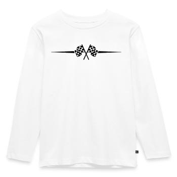 Racing Flag Race Icon - Kids' Premium Longsleeve Shirt - white - Front - AI Model Kid Female (0cm)