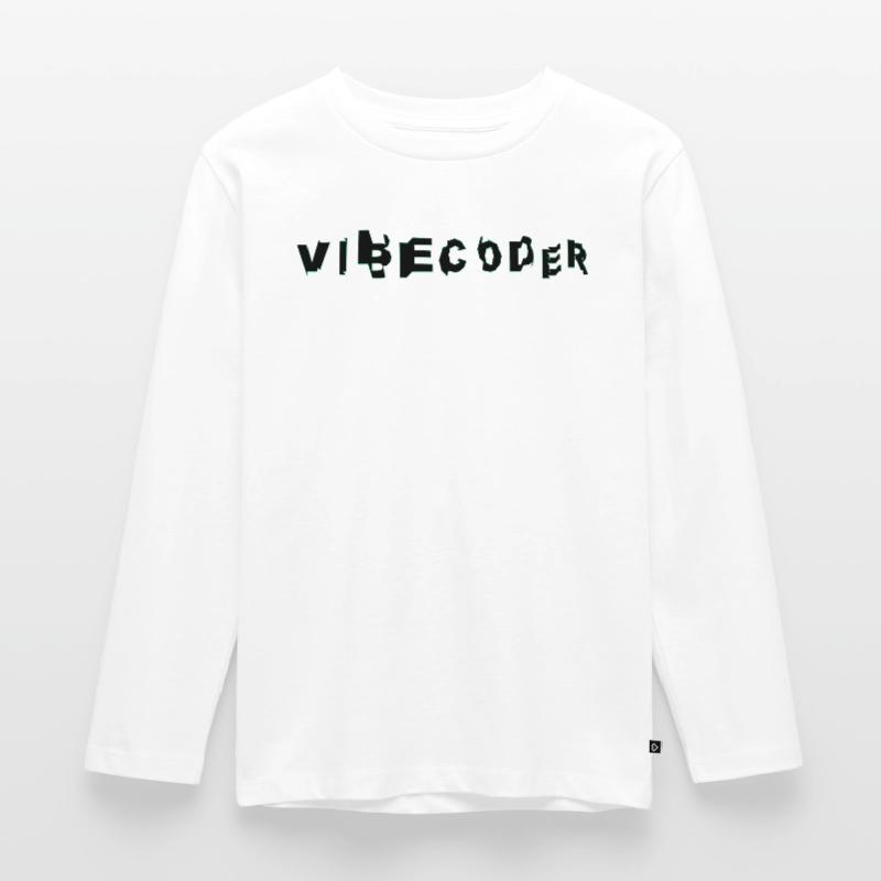 VibeCoder Glitch Neon Kinder Premium Bio Langarmshirt