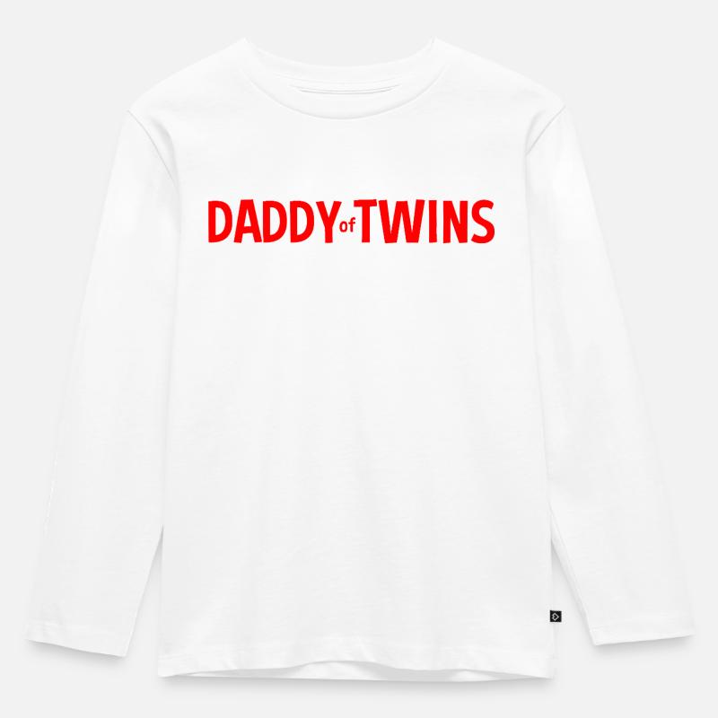 Bald Vater der Zwillinge - Kinder Premium Bio Langarmshirt - Weiß