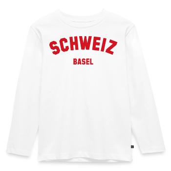 BASEL Switzerland Schweiz - Kids' Premium Longsleeve Shirt - white - Front - AI Model Kid Female (0cm)