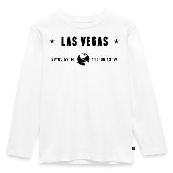 Las Vegas, Nevada Koordinaten, Globe - Kinder Premium Bio Langarmshirt - Weiß - Vorne - AI Model Kid Female (0cm)