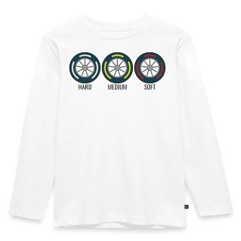 Pneus Formule voiture course - T-shirt manches longues Premium Enfant - blanc - Devant - AI Model Kid Female (0cm)