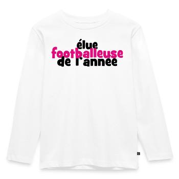 Footballeuse de l'Année : La Reine des Terrains - T-shirt manches longues Premium Enfant - blanc - Devant - AI Model Kid Female (0cm)