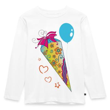 Schultüte Zuckertüte Premier jour d'école - T-shirt manches longues Premium Enfant - blanc - Devant - AI Model Kid Female (0cm)