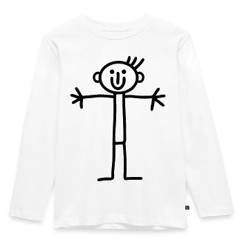 Stickmen open arms - Kids' Premium Longsleeve Shirt - white - Front - AI Model Kid Female (0cm)