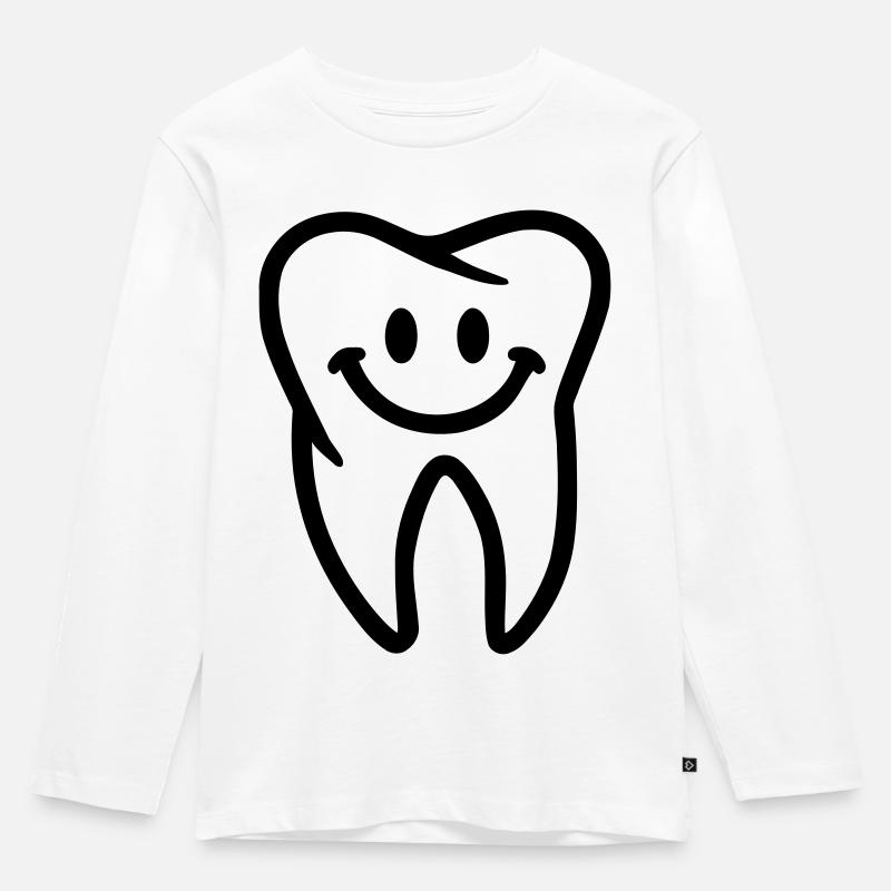 Zahn - Kinder Premium Bio Langarmshirt - Weiß