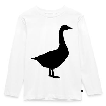 Gans - Kinder Premium Bio Langarmshirt - Weiß - Vorne - AI Model Kid Female (0cm)