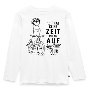 Abenteuerkatze auf Tour Keine Zeit - Kinder Premium Bio Langarmshirt - Weiß - Vorne - AI Model Kid Female (0cm)