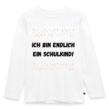 Endlich Schulkind! - Kinder Premium Bio Langarmshirt - Weiß - Vorne - AI Model Kid Female (0cm)