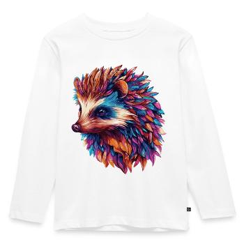 Igel Bunt - Kinder Premium Bio Langarmshirt - Weiß - Vorne - AI Model Kid Female (0cm)