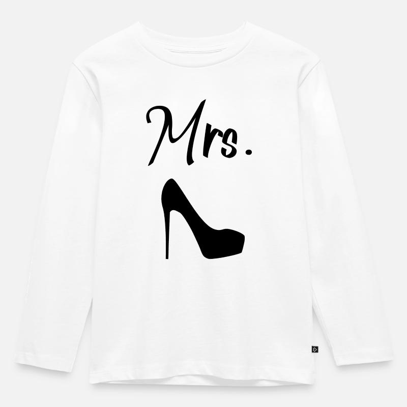 Mrs. Wedding - Kinder Premium Bio Langarmshirt - Weiß