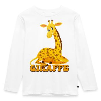 Giraffe Cartoon Cheer - Kids' Premium Longsleeve Shirt - white - Front - AI Model Kid Female (0cm)