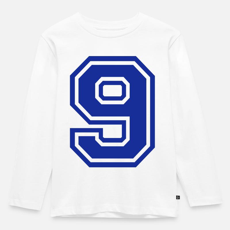 9 - Kinder Premium Bio Langarmshirt - Weiß