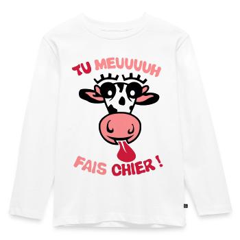 tu meuh fais chier vache expression - T-shirt manches longues Premium Enfant - blanc - Devant - AI Model Kid Female (0cm)