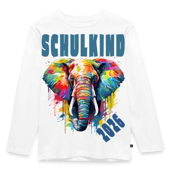 Inscription à l’école d’animaux Elephant Schoolchild 2026 - T-shirt manches longues Premium Enfant - blanc - Devant - AI Model Kid Female (0cm)