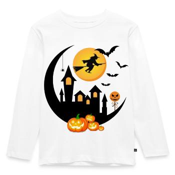 Halloween atmosphere - Kids' Premium Longsleeve Shirt - white - Front - AI Model Kid Female (0cm)