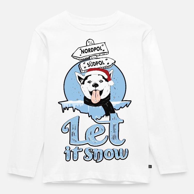 Lass es Schneien - Kinder Premium Bio Langarmshirt - Weiß