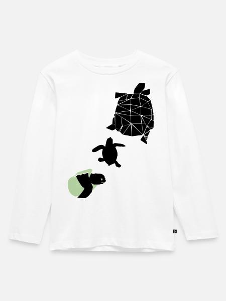 Schildkröte - Kinder Premium Bio Langarmshirt - Weiß