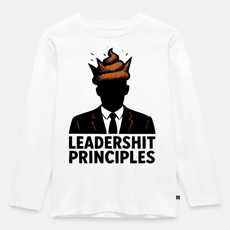Leadershit Principles - Kinder Premium Bio Langarmshirt - Weiß
