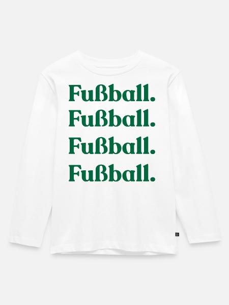 Fußball - Kinder Premium Bio Langarmshirt - Weiß