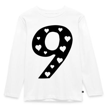 9 Birthday with heart - Kids' Premium Longsleeve Shirt - white - Front - AI Model Kid Female (0cm)
