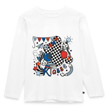 Schulkind 2026 Einschulung erste Klasse Doodle - Kinder Premium Bio Langarmshirt - Weiß - Vorne - AI Model Kid Female (0cm)