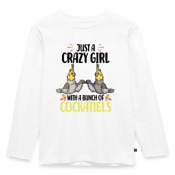 Cockatiel - Kids' Premium Longsleeve Shirt - white - Front - AI Model Kid Female (0cm)