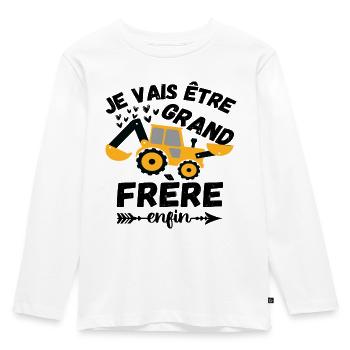 Je vais être grand frère annonce naissance cadeau - T-shirt manches longues Premium Enfant - blanc - Devant - AI Model Kid Female (0cm)