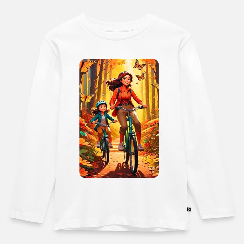 personalisiertes Design-Muttergeschenk - Kinder Premium Bio Langarmshirt - Weiß
