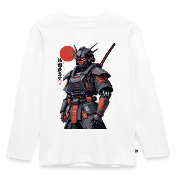 Samurai-Roboter - Kinder Premium Bio Langarmshirt - Weiß - Vorne - AI Model Kid Female (0cm)