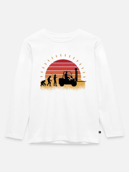 Gabelstapler - Kinder Premium Bio Langarmshirt - Weiß