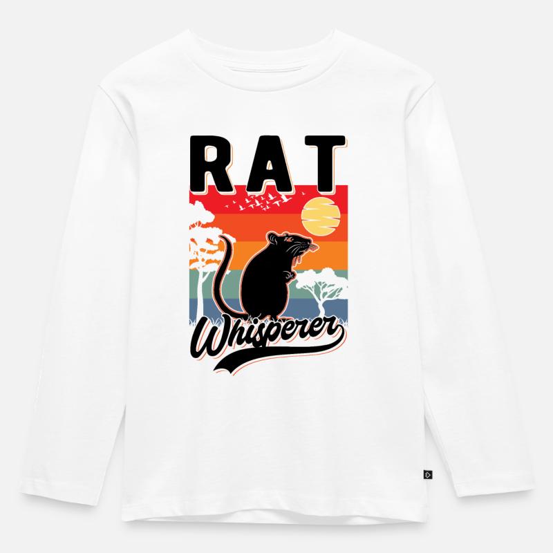 Rattenflüsterer Ratte Geschenk - Kinder Premium Bio Langarmshirt - Weiß