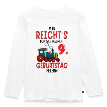 9. Geburtstag Geburtstagsgeschenk mit Eisenbahn - Kinder Premium Bio Langarmshirt - Weiß - Vorne - AI Model Kid Female (0cm)