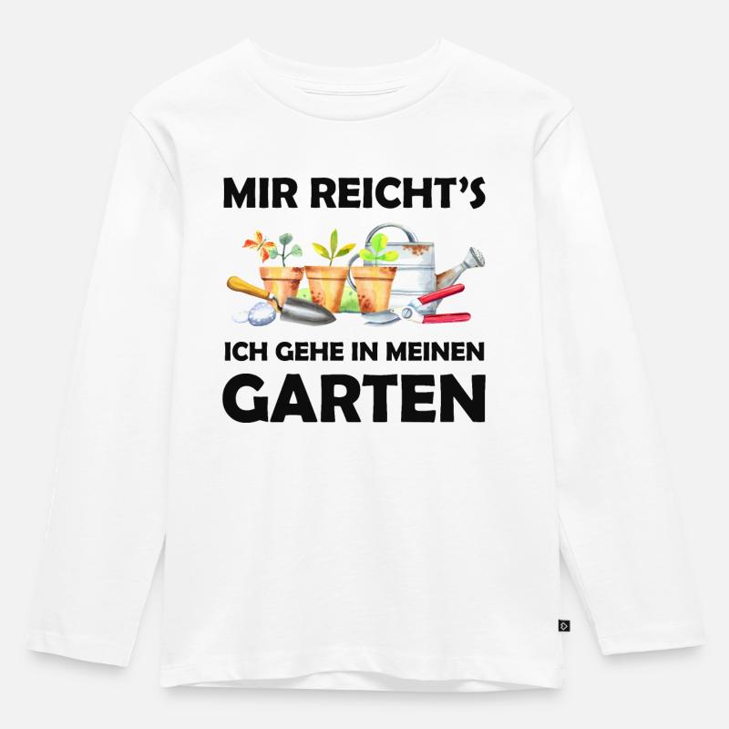 Garten Lustiger Spruch Hobbygärtner Geschenkidee - Kinder Premium Bio Langarmshirt - Weiß