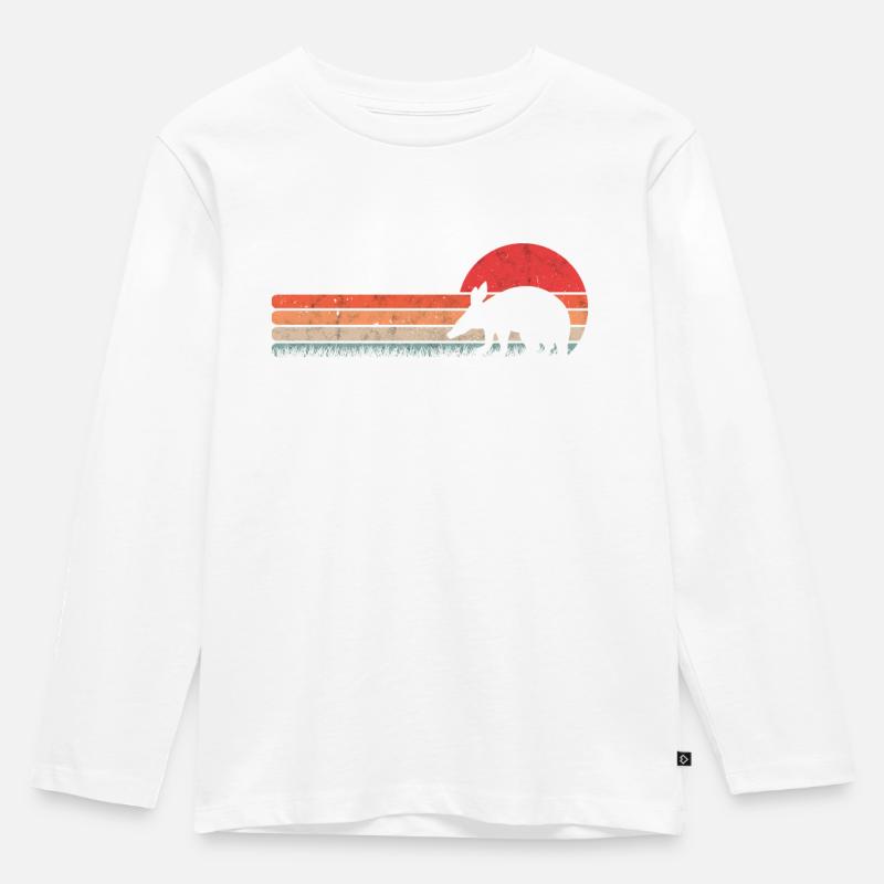 Erdferkel Retro Aardvark Vintage - Kinder Premium Bio Langarmshirt - Weiß