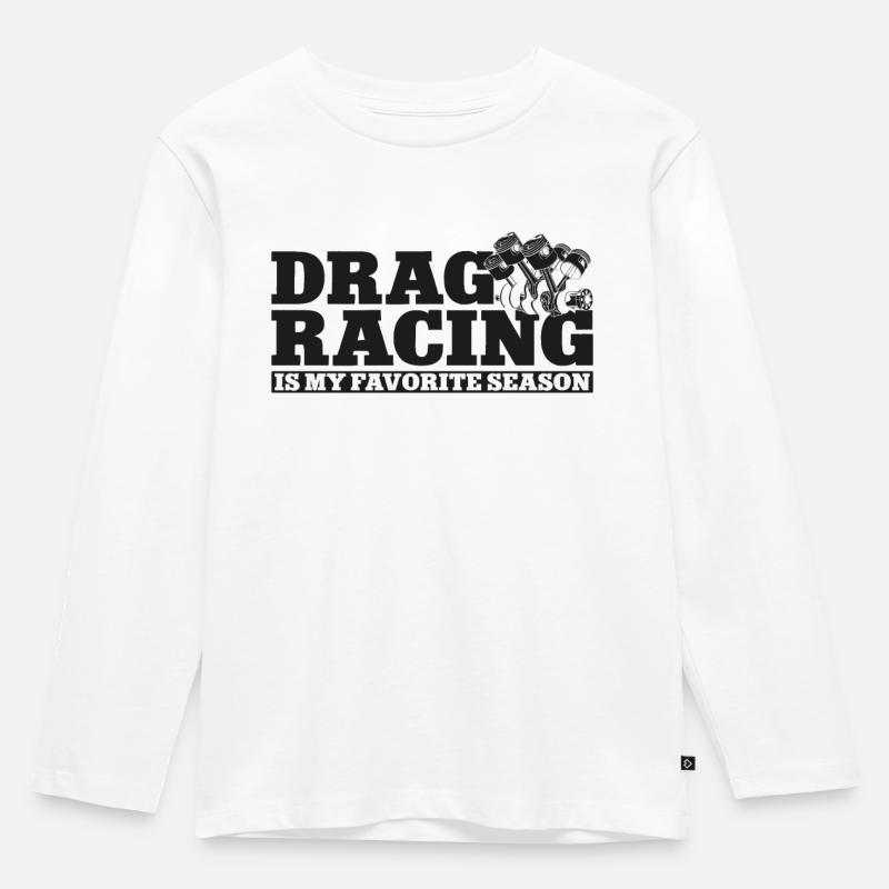 Course de dragsters Course de voitures Course de dragsters - T-shirt manches longues Premium Enfant - blanc