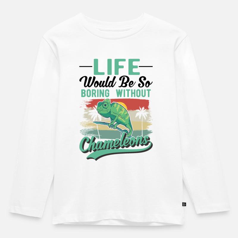 Chamäleon Geschenk Chameleon - Kinder Premium Bio Langarmshirt - Weiß