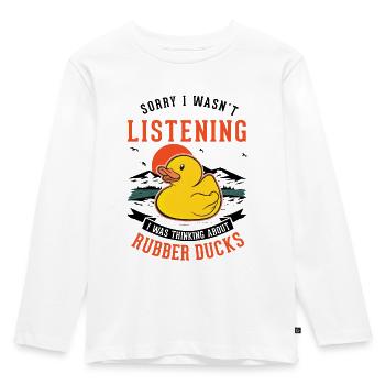 Rubber Duck Gift Rubber Duck Rubber Duck - Kids' Premium Longsleeve Shirt - white - Front - AI Model Kid Female (0cm)