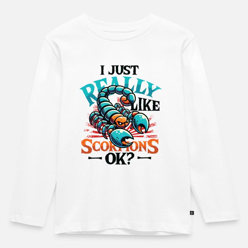 Ich Mag Einfach Skorpione - Kinder Premium Bio Langarmshirt - Weiß