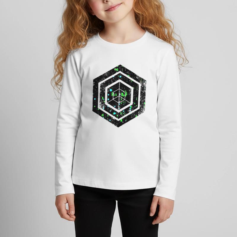 Codage géométrique du programmeur de programmation hexagonale T-shirt manches longues Premium Enfant