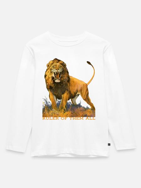 Wildtiere - Kinder Premium Bio Langarmshirt - Weiß