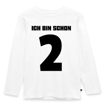Ich bin schon 2 - Kinder Premium Bio Langarmshirt - Weiß - Vorne - AI Model Kid Female (0cm)