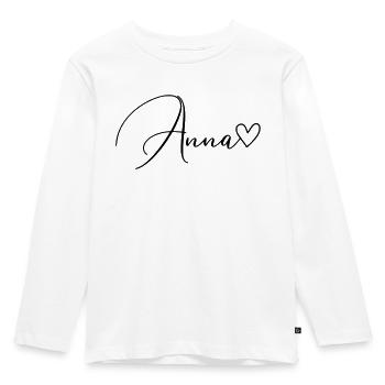 Anna Name Vorname Mädchen - Kinder Premium Bio Langarmshirt - Weiß - Vorne - AI Model Kid Female (0cm)