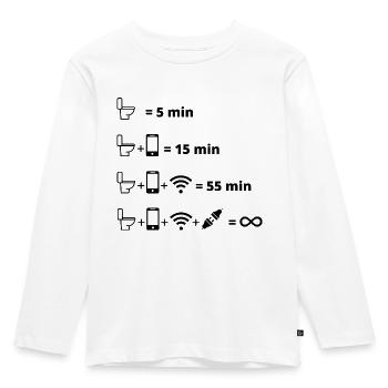 geek aux toilettes - T-shirt manches longues Premium Enfant - blanc - Devant - AI Model Kid Female (0cm)