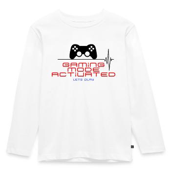 Gaming Mode Active - Kids' Premium Longsleeve Shirt - white - Front - AI Model Kid Female (0cm)