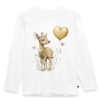 Niedlicher Rehbock - Kinder Premium Bio Langarmshirt - Weiß - Vorne - AI Model Kid Female (0cm)