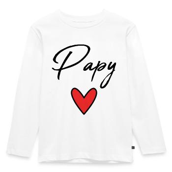 OPA. VATERTAG. ALLES Gute zum Tag des Großvaters. ICH LIEBE DICH. - Kinder Premium Bio Langarmshirt - Weiß - Vorne - AI Model Kid Female (0cm)