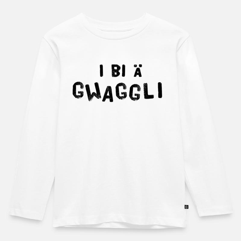 I bi ä Gwaggli - Kinder Premium Bio Langarmshirt - Weiß