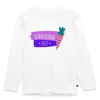 Schulkind 2022 Einschulung - Kinder Premium Bio Langarmshirt - Weiß - Vorne - AI Model Kid Female (0cm)